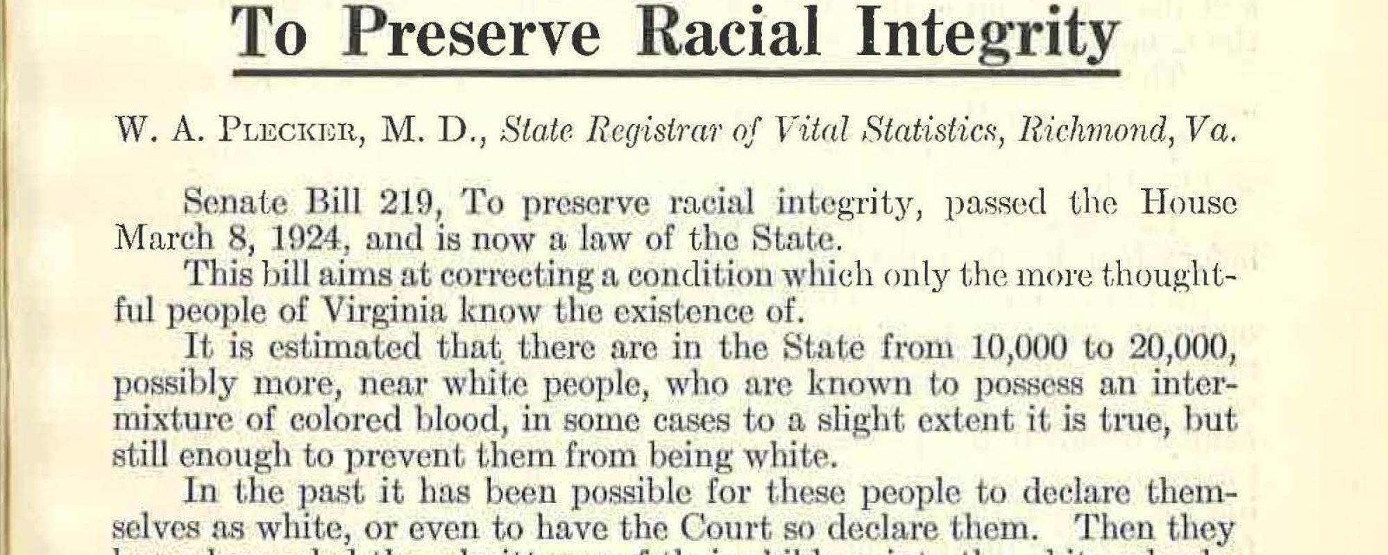 racial integrity act